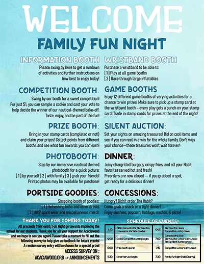Family Fun Night Info and Map